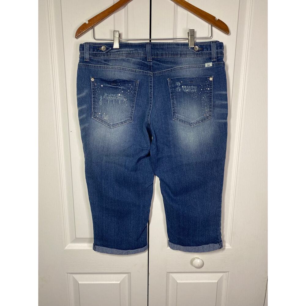 LEI Ashley Low Rise Capri Jeans • Size 13 • Sparkle Detail - Picture 3 of 4